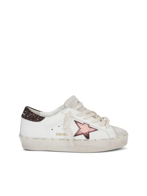 glitter-detail star-patch sneakers