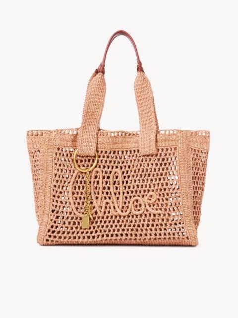 SUMMER BANANA EAST-WEST TOTE BAG IN RAFFIA