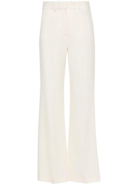 pressed-crease flared trousers
