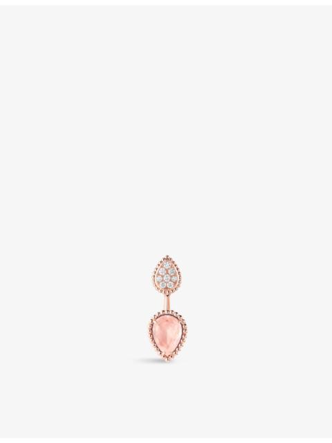 Serpent Boheme 18ct rose-gold,0.16ct brilliant-cut diamond and 1.5ct pink quartz earrings