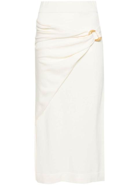 A-line fine-knit midi skirt