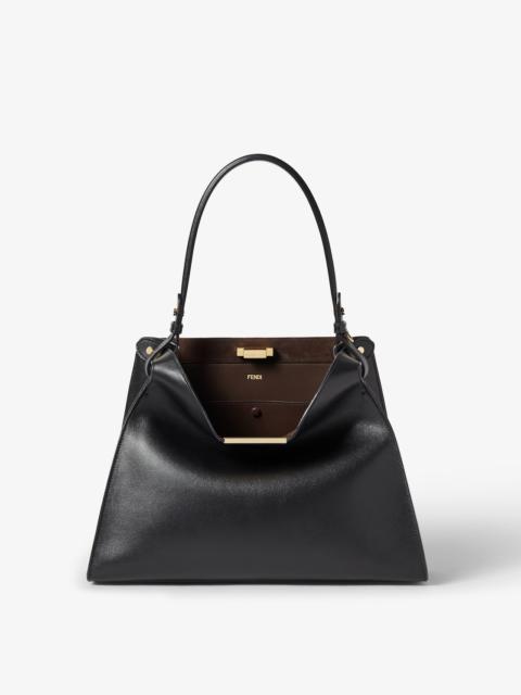 Fendi Way Medium Black leather and chocolate suede bag