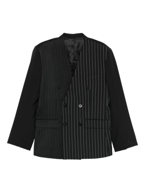 pinstripe double-breasted blazer