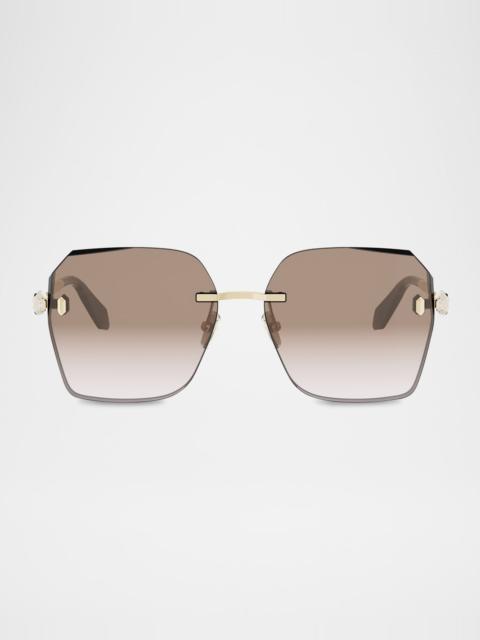 Serpenti Forever Metal Square Sunglasses