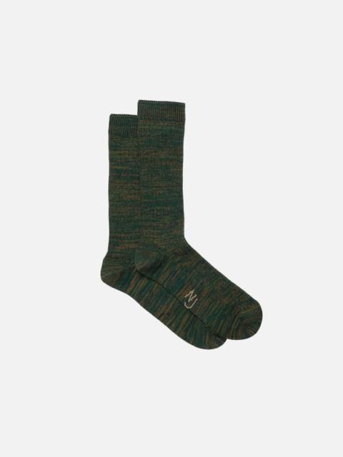 Rasmusson Women Rib Sock Green Melange