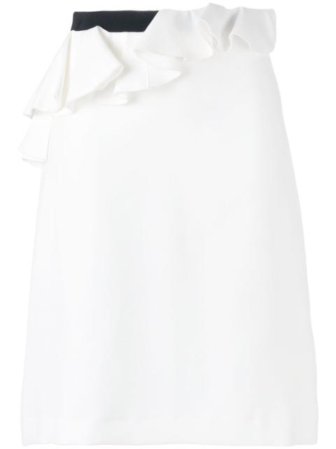 ruffled straight skirt