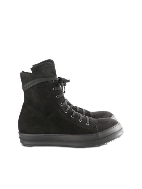 brushed-effect high-top sneakers