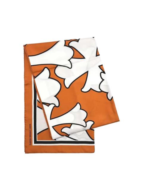 cross-logo silk scarf