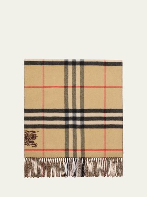 Men's Reversible Cashmere EKD Check Scarf