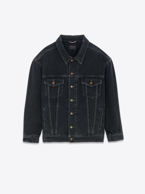 oversized jacket in dark blue black denim