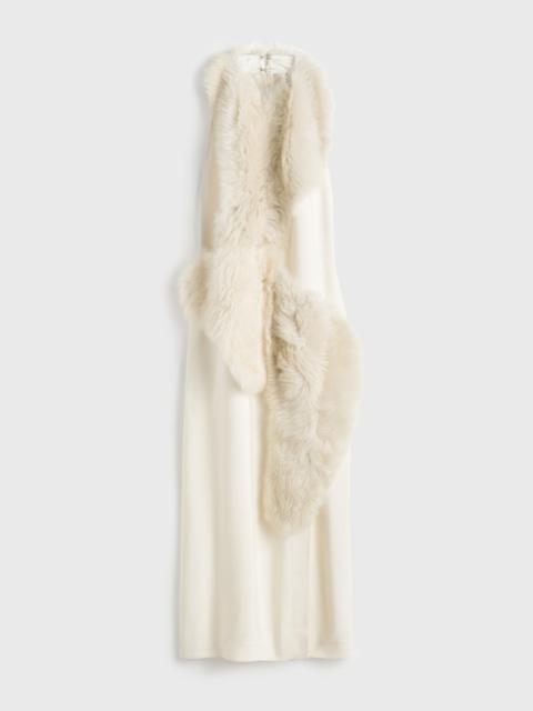Shearling appliqué dress macadamia