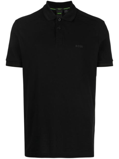 logo-embroidered cotton polo shirt