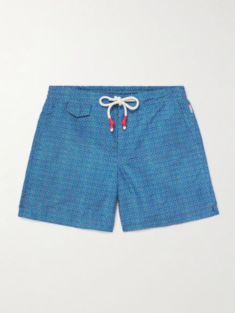 Standard Riptide Straight-Leg Mid-Length Printed Swim Shorts Blue