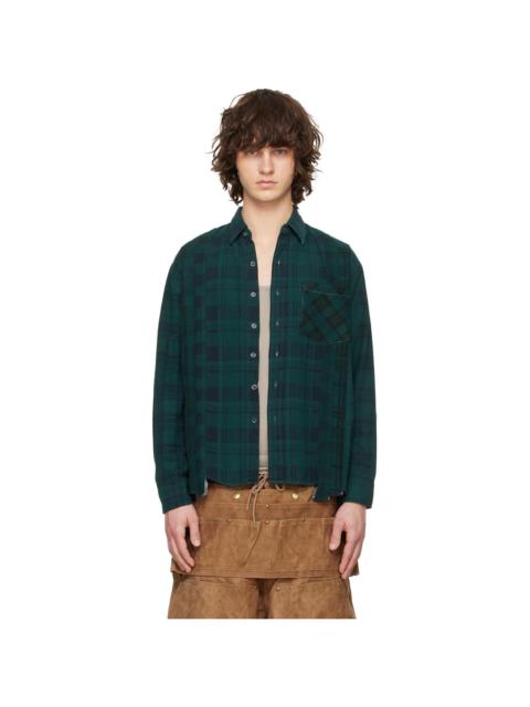 Green Flannel 7 Cuts Shirt
