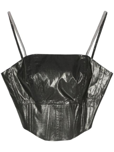 lamé corset crop top