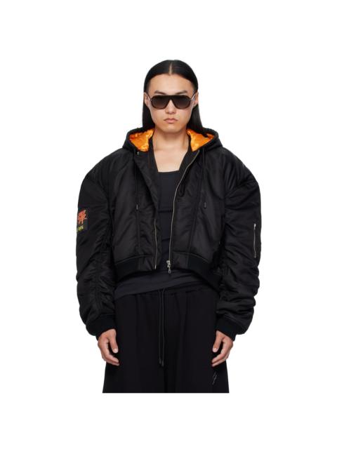 Black Patch Bomber Jacket