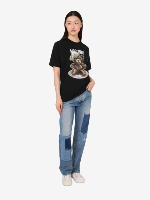ORGANIC COTTON JERSEY T-SHIRT MOSCHINO TEDDY BEAR