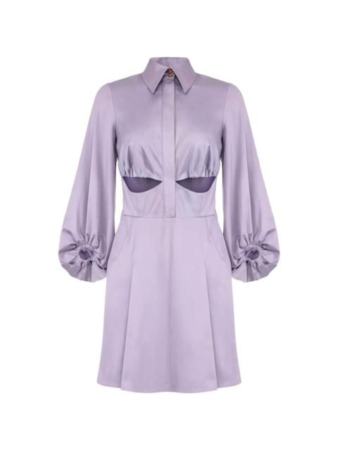 balloon-sleeves cutout mini dress