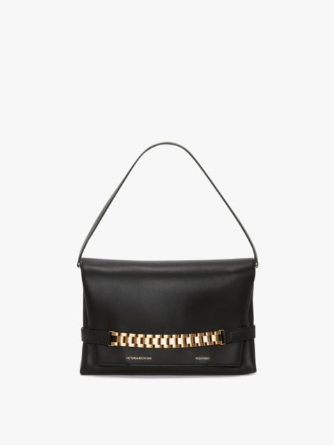 Chain Pouch Bag In Black Leather