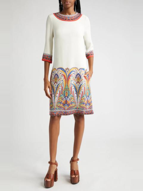 Etro Placed Paisley Print Shift Dress Reversible 5757