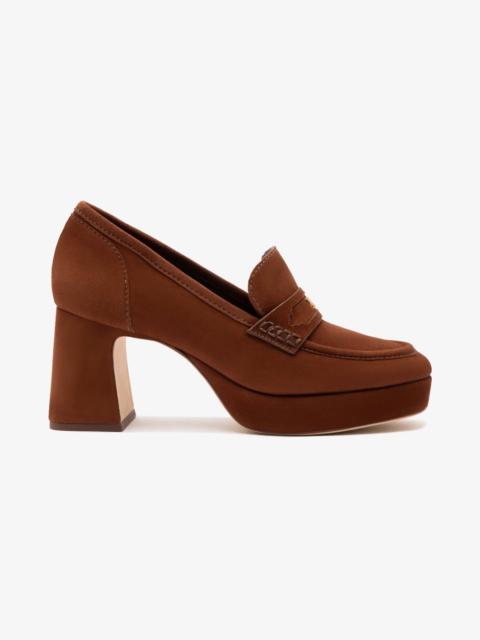 Suki Platform In Burnt Umber Suede