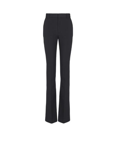 Straight-leg grain de poudre trousers