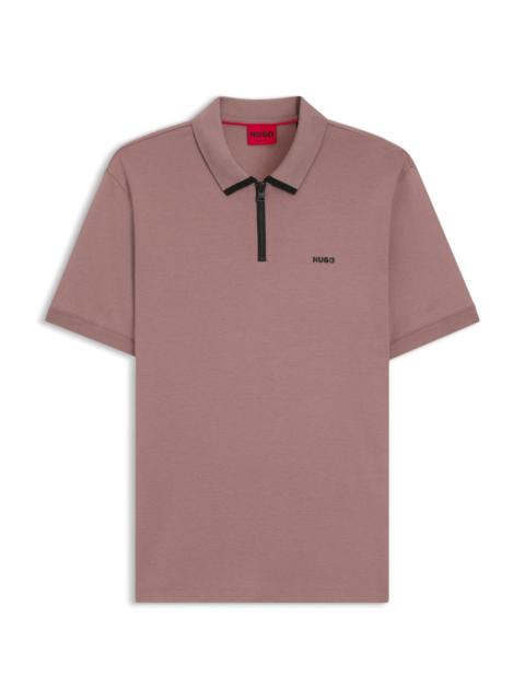 CONTRAST-LOGO POLO SHIRT IN COTTON PIQUÉ