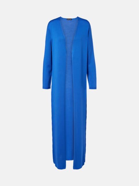 Wool piqué cardigan