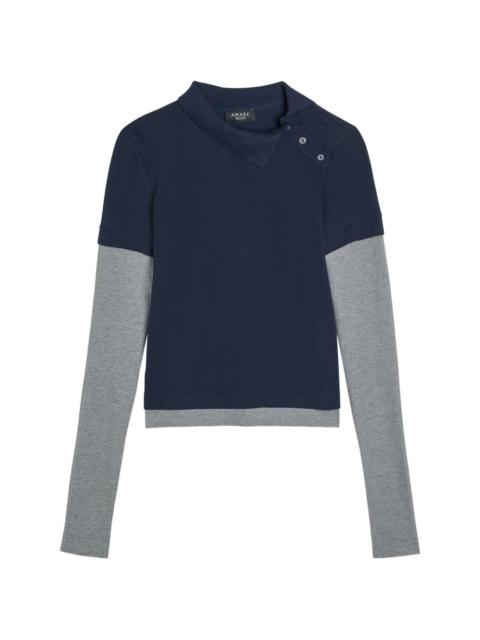 asymmetric polo shirt