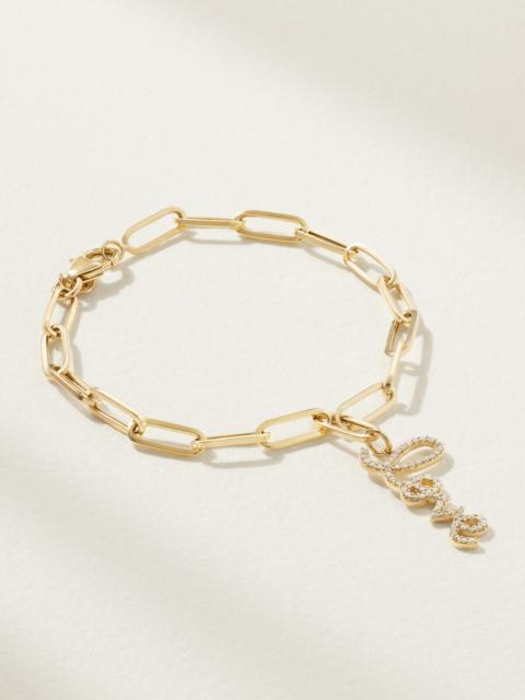 Medium Love 14-karat Gold Diamond Bracelet