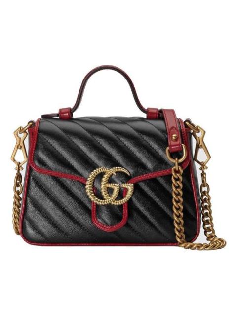 (WMNS) Gucci GG Marmont Series mini hand Bag Single Shoulder Bag Black 583571-0OLFX-8277