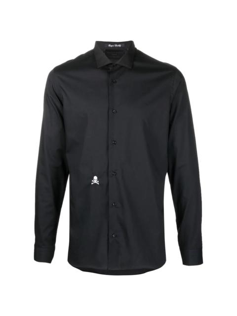 embroidered skull cotton shirt