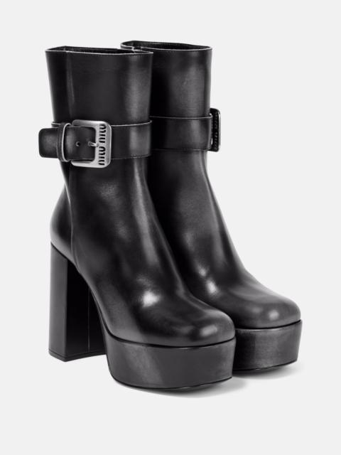 Platform leather ankle boots