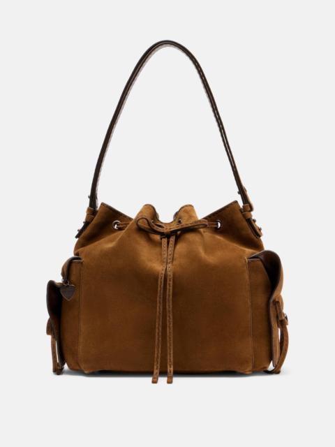 Suede bucket bag