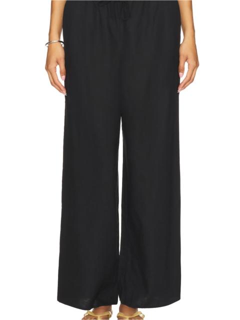 Air Linen Wide Leg Drawstring Pant