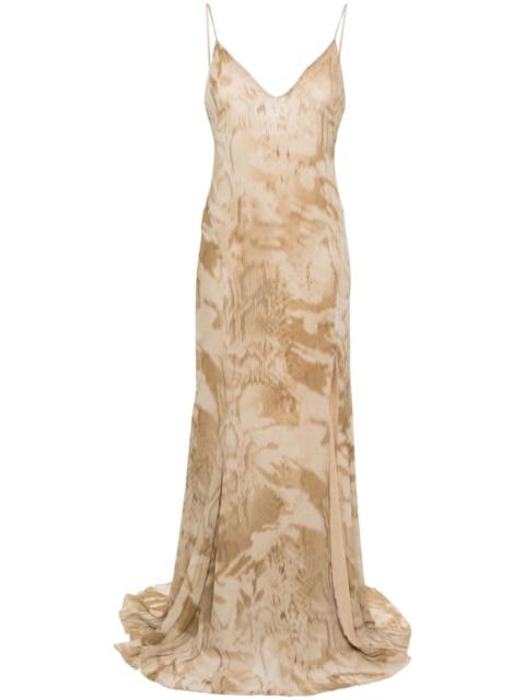 tie-dye crepe maxi dress