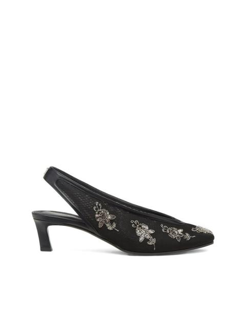 46mm embellished slingback heeled pumps