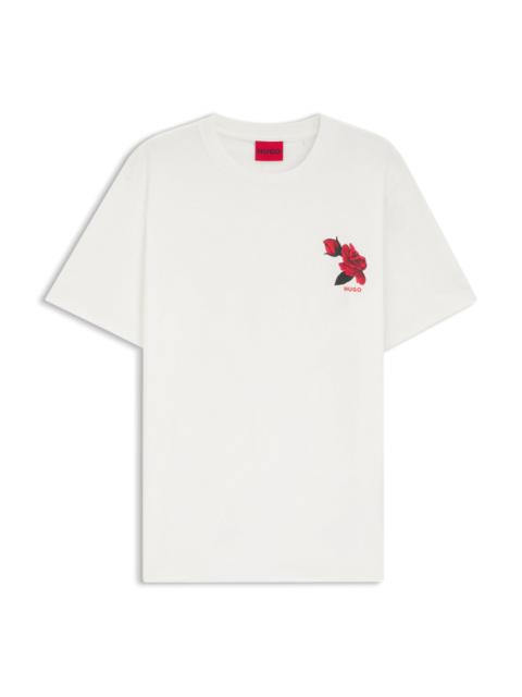 ROSE-ARTWORK T-SHIRT IN COTTON JERSEY