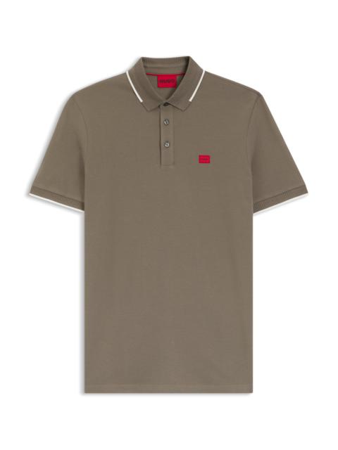 SLIM-FIT POLO SHIRT WITH RED LOGO LABEL