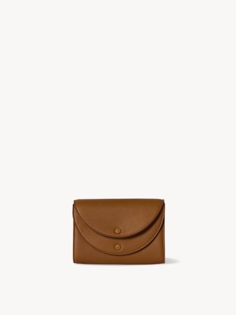 Double Flap Clutch in Leather