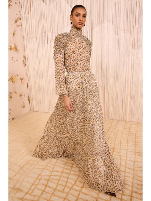 Gaelle Silk High Waist Maxi Skirt