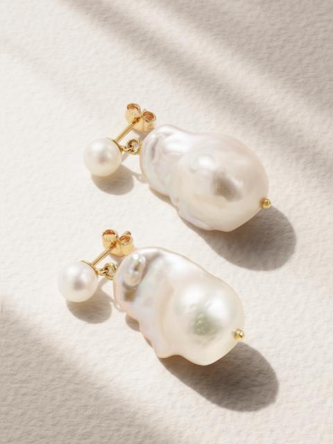 Duality 14-karat Gold Pearl Earrings
