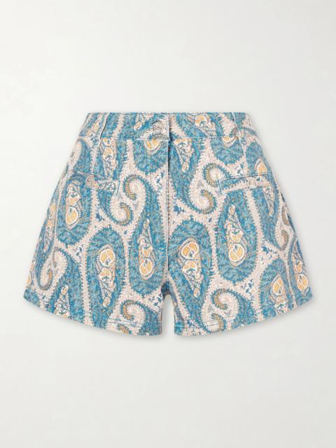 Paisley-print Denim Shorts
