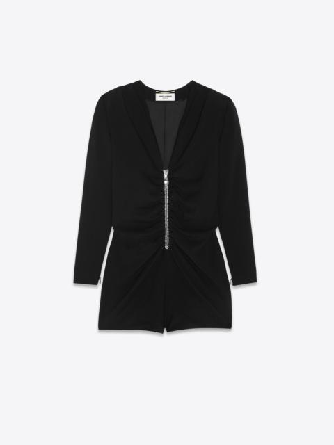 long-sleeve playsuit in sablé saint laurent
