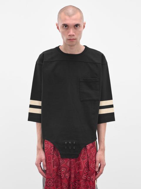 Black Striped Bodysuit Hem Tee