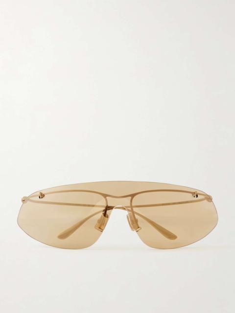 Knot rimless D-frame gold-tone sunglasses