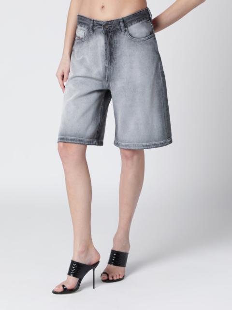 Grey De-Sire Skeleton Denim Bermuda Shorts