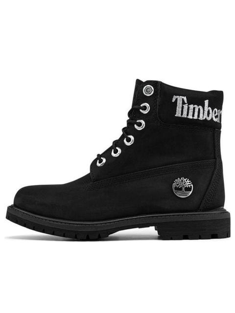 (WMNS) Timberland 6 Inch Premium Waterproof Boots 'Black Nubuck with Silver Logo' A5TYUW