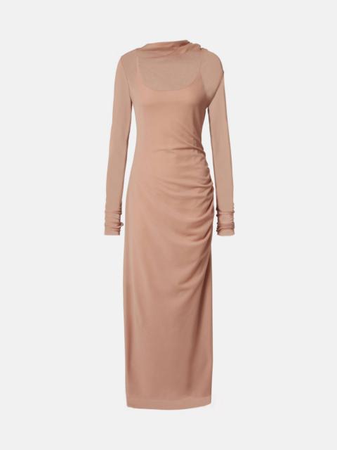 Ruby draped sheer maxi dress