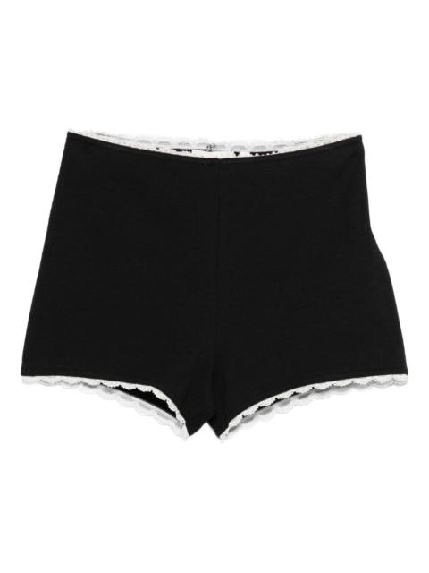 elasticated-waist shorts